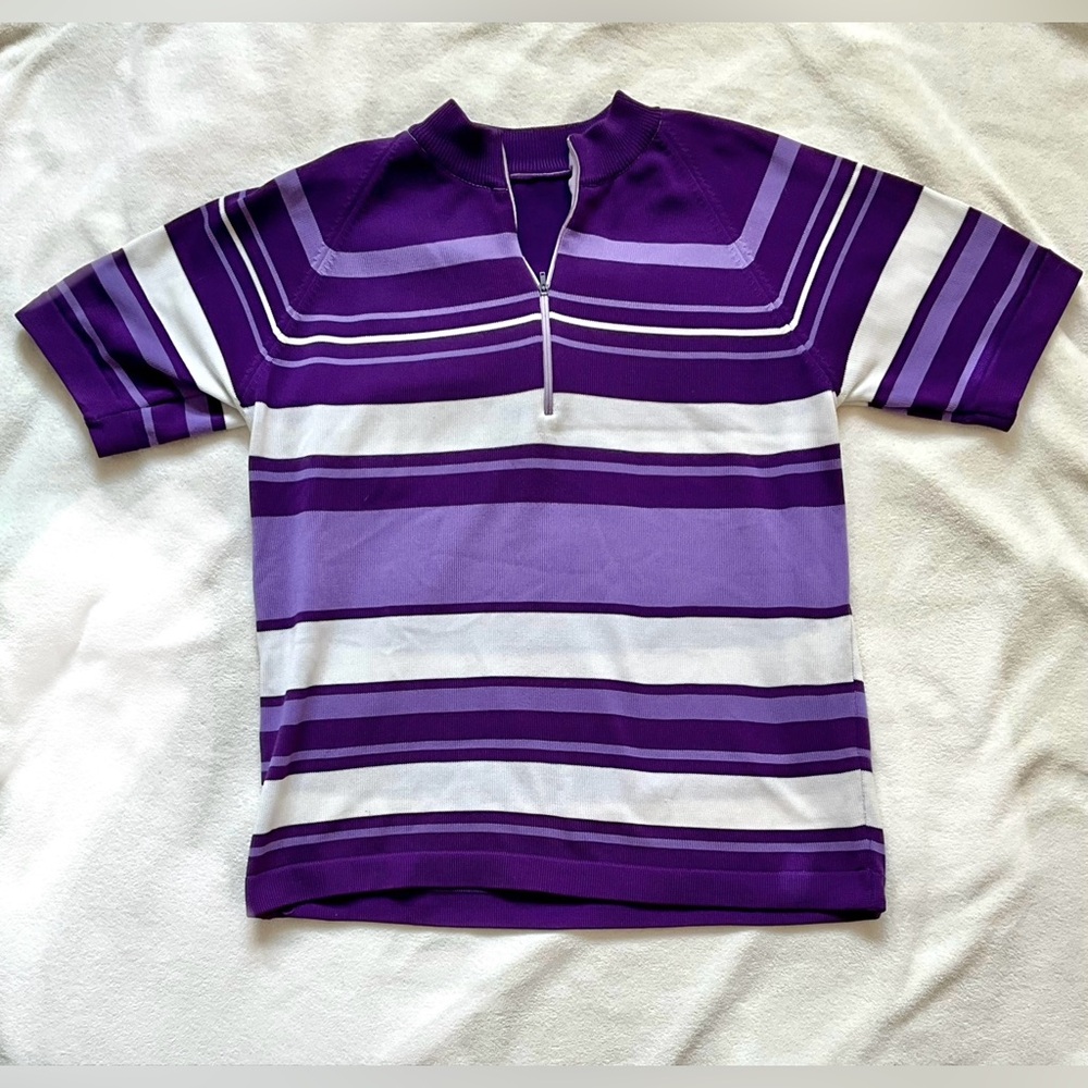 Vintage 70s purple stripe shirt